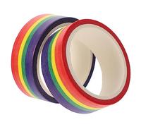 SEWACC 2 pièces Ruban Washi Masking Tape Rayé Arc Ciel Bande Adhésive Décorative Papier Wasli Facile à Déchirer et Coller pour Scrapbooking et Bricolage