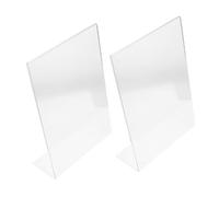 SEWACC 2 Pièces Support Acrylique Shape pour Affichage de Menu Lot de Présentoir de Table pour Écoles Bureaux et Événements Vertical Affichage Polyvalente pour Tarifs et Qr Codes