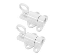 SEWACC 2 Pièces Verrou à Ressort Automatique Aluminium Loquet de Porte Compact et Robuste Targette pour Portes Coulissantes Fenêtres et Portails Installation Facile Lot de Blancs