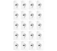 SEWACC 20 Pièces Crochets Auto-adhésifs Transparents sans Clous en Acrylique, Faciles à Utiliser et Multifonctionnels pour Cadres Photo et Murs Solides Blancs