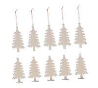 SEWACC 20 pièces Wooden Christmas Tree Cutouts Unfinished Wood Slices With Hanging Strings And Stable Bases DIY Craft Ornaments For Painting And Holiday Decorations