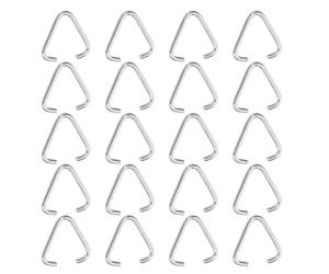 SEWACC 200 Pièces Anneau de Jonction Triangulaire pour Étiquette Volante | Ouverture Simple, Pose sans Outil, Usage Répété sans Pliage, Métal Argenté pour Présentoirs et Caisse