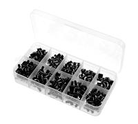 SEWACC 200 pièces Kit Assortiment Interrupteurs Micro Tactiles Broches Bouton Poussoir Momentané Compact pour Électronique Prototypage et Réparation