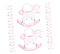 SEWACC 24 pièces Décoration de Table Cheval à Bascule Acrylique Transparent Accessoires DIY pour Fête Prénatale Garçon Fille Ornements Shower Élégants et Raffinés