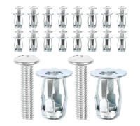 SEWACC 25 Ensembles D'écrous à Pétales en Acier Galvanisé, Inserts Filetés Fiables et Polyvalents pour Fixation Murale, Ancrage à Vis Argenté pour Cloison Sèche