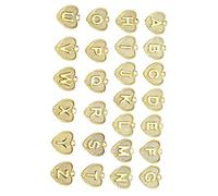SEWACC 26 pièces Pendentifs Alliage Doré Forme de Cœur avec Lettres Anglaises pour Fabrication de Bijoux DIY Accessoires de Création Décoration et Bracelets