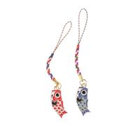SEWACC 2pièces Pendentif Porte-clés Carpe Japonaise Sangle Pour Téléphone Portable Breloque Drapeaux De Carpe Unique