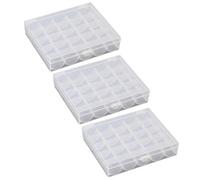 SEWACC 3 pièces Boîte de Rangement Transparente pour Canettes de Machine à Coudre Compartiments Lot de Étui Vide avec Fermeture Sécurisée pour Accessoires de Couture et Artisanat