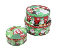 SEWACC 3 Pièces Coffret de Trois Boîtes de Noël en Fer-blanc pour Bonbons