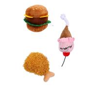 SEWACC 3 pièces Jouets Peluche pour Animaux Set Sonore Résistant pour Chien et Chat Simulation Nourriture Éducative Adapté Petits Chiens et Chiots