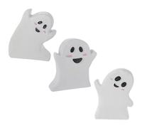 SEWACC 3 Pièces Panneau de Table d'halloween en Bois Blanc, Décoration Fantôme Créative et Compacte pour Fête d'halloween Design Solide et Ambiance Festive