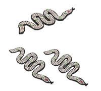 SEWACC 3 Pièces Patch Brodé Serpent Perlé à Coudre Appliques Strass pour Vêtements DIY Sacs Chaussures Casquettes Décoration et Élégante