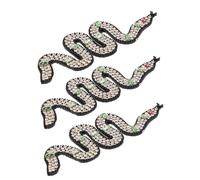SEWACC 3 Pièces Patch Serpent Perlé à Coudre Appliques Serpent avec Strass pour Vêtements Sacs Chaussures Accessoires DIY Robes Chapeaux Décoration et Facile à Coudre