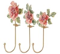 SEWACC 3 Pièces Patères Murales Décoratives en Alliage de Zinc Forme Fleur Élégante pour Manteaux et Serviettes, Support Mural pour Chambre et Salon