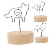 SEWACC 3 pièces Porte Cartes de Table Animaux Support Photo Mémo Stable avec Base Lot de Petits Clips pour Mariage Bureau Décoration