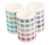 SEWACC 3 rouleaux Lot de Autocollants Ronds à Pois Washi Tape Pastel Gommettes Adhésives pour Journaux Carnets et Albums Stickers Points Rose Forest Vanille et Menthe