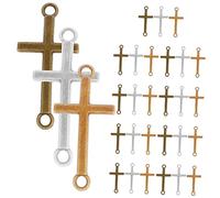 SEWACC 30 pièces Pendentifs Croix Vintage Alliage de Zinc Charms pour Bracelets DIY Accessoires Bijoux Fantaisie Couleurs Anciennes Tons Bronze Or pour Création de Bijoux et Décorations