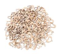 SEWACC 300 Pièces de Découpes en Bois de Cœur Naturel, Tranches de Bois Vierges de 3 Cm, 2 Cm et 1 Cm, pour Décoration Maison Diy, Loisirs Créatifs, Fête et Mariage