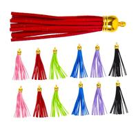 SEWACC 32 pièces Lot de Pompons Cuir PU pour Porte Clés et Bijoux DIY Accessoires Colorés de Décoration Artisanale