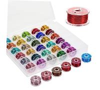 SEWACC 36 rouleaux Kit de Fils Métalliques pour Broderie Or et Fil à Coudre Décoratif pour Point de Croix Couture et Travaux Daiguille Assortiment DIY Polyvalent