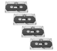 SEWACC 4 Cassettes Audio Vierges avec Boîtier Rigide Transparent en Plastique de 30 Portable et Polyvalentes Style Rétro pour Enseignement et Anniversaires