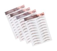 SEWACC 4 Pièces Autocollants pour Sourcils 6d Marron en Papier Transfert D'eau, Réutilisables et Étanches, Forme Arc Douce pour Maquillage Semi-permanent Facile