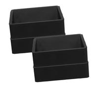 SEWACC 4 Pièces Base de fixation de roues universelles socle à roulettes tasses de roulette de meubles tasses de lanceurs de lit antidérapantes caoutchouc Noir