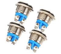 SEWACC 4 pièces Bouton Poussoir Carillon Filaire Durable Auto Réarmement Nickelé pour Remplacement de Sonnette de Porte Kit Facile à Installer