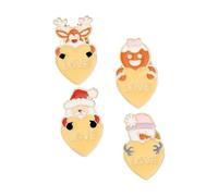 SEWACC 4 Pièces Broche d'amour de Noël broche père noël épinglette renne en forme de coeur