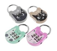 SEWACC 4 pièces Cadenas à Combinaison Chiffres Petit Cadenas à Code pour Casier Usage Serrure Compacte pour Bagages et à Dos Lot de Couleurs Mixées