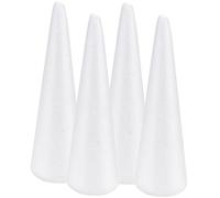 SEWACC 4 Pièces cône en mousse bricolage cônes en mousse blanche cônes d'arbre de Noël bricolage vsp noel cone en mousse jouet cône de mousses pour le bricolage cône en polystyrène