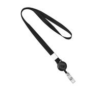 SEWACC 4 pièces Cordons Tour de Cou Noirs avec Clip de Sécurité Lanières Pratiques pour Badge Carte Identité Travail et École