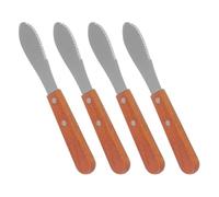 SEWACC 4 Pièces Coupe-beurre Cuisine en Acier Inoxydable, Manche Bois | Tartineur à Confiture Ménager, Coupe-fromage Pratique, Usage Buffet Cuisine, Style Moderne Élégant