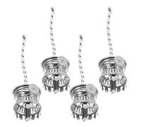 SEWACC 4 Pièces Mèches Plates en Coton avec Socle Réglable en Alliage de Zinc pour Lampe à Pétrole, Mèches Rondes pour Lampe à Huile, Accessoires pour Éclairage D’appoint et Décoration