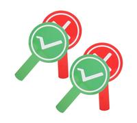SEWACC 4 pièces Panneaux de Vote Portables Carton avec Poignée Réutilisables et Imperméables Double Face Rouge pour Enseignants et Étudiants Outils de Communication et Engagement Classe