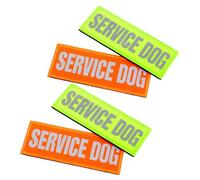 SEWACC 4 pièces Patchs Réfléchissants pour Harnais Chien Lot de Service Dog Autocollants Décoratifs Durables Nylon Faciles à Poser Accessoires pour Harnais Chiens et Chiots