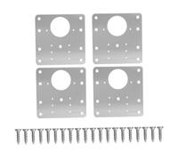 SEWACC 4 pièces Plaque de Réparation Charnière Inox avec Vis Support Renfort Meuble Armoire Fixation pour Porte Placard et Étagère