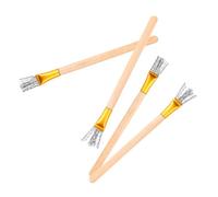 SEWACC 4 Pièces Pottery Texture Brush Set With Wooden Handles Professional Metal Wire Sculpting Tools For Clay Texturing Design Ergonomic Grip For Pottery Art Projects