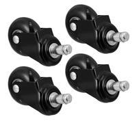 SEWACC 4 Pièces Roulettes Industrielles Silencieuses en Pu Noir 2 Pouces, Robustes et Résistantes à L'usure, Adaptées aux Sols en Carrelage et Bois, Supportant Jusqu'à 50kg Chacune