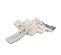 SEWACC 4 Pièces Support à Baguettes en Céramique Rétro pour Table à Manger, Repose-couverts Décoratif, Anti-roulement, pour Comptoir Cuisine Rustique