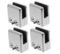 SEWACC 4 pièces Support Étagère Acier Inoxydable pour Verre Pince Carrée Antirouille avec Joint Caoutchouc Fixation Murale Ajustable pour Salle de Bain et Cuisine Lot