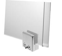 SEWACC 4 pièces Support Étagère Verre Rectangulaire Acier Inoxydable Lot de Pinces Murales Réglables pour Verre avec Joint Caoutchouc Antidérapant Fixation pour Balustrade et Salle de