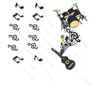 SEWACC 40 Pièces Décoration de Gâteau Musicale en Papier, Cinq Motifs | Guitare, Note, Micro, Design Réutilisable, Usage Simple pour Événements