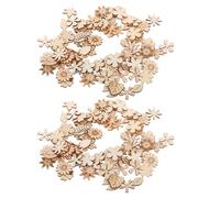 SEWACC 400 Pièces en Bois Brut Forme Fleurs, Feuilles et Herbes pour Garçon et Filles, pour Peinture et Assemblage, Améliore la Reconnaissance des Couleurs Compétences Sociales
