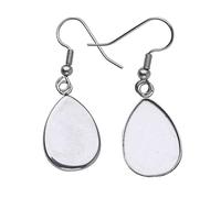 SEWACC 40pièces Kit De Boucles Oreilles Ovales Forme De Goutte Base Acier Inoxydable Diy Bijoux Fournitures Pour Patch Verre Argenté