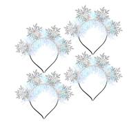 SEWACC 4pièces Lot de Serre-têtes Flocons de Bandeau Paillettes pour Femme Coiffe Festive Noël