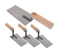 SEWACC 4pièces Truelle De Maçon Acier Inoxydable Spatule De Construction Haute Résistance Grattoir à Peinture Truelle De Bordure Pour Outil De Finition De Plâtre