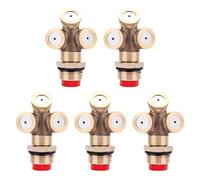 SEWACC 5 Pièces Buse de Brumisation en Laiton, 3 Têtes, Pulvérisation | Arrosage Agricole à Grosse Couverture, Petite Taille, Jet en 3 Directions, Finition Or