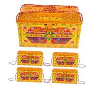 SEWACC 5 Pièces Chinese Ancestors Money Thickened Paper Treasure Chest for Qingming Festival Ancestral Worship Traditional Sacrificial Banknotes