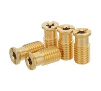 SEWACC 5 Pièces Kit D'ancrages en Laiton Filetage Profond pour Piscine Forme Conique Optimisée Dimensions 2,80x1,40x1,40 Cm, Fixation Sécurisée sans Bruit